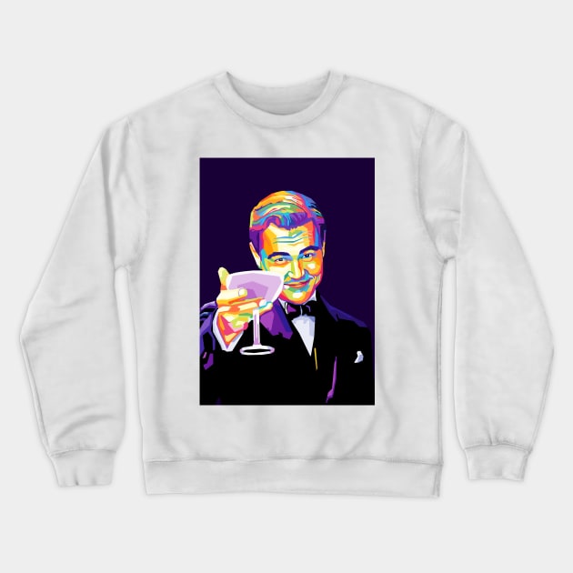 Leonardo Dicaprio Drinking Meme Wpap Pop Art Crewneck Sweatshirt by Zet Art